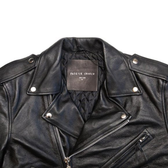 PATRICK CHURCH Biker Leather Jacket - Picture 3 of 14